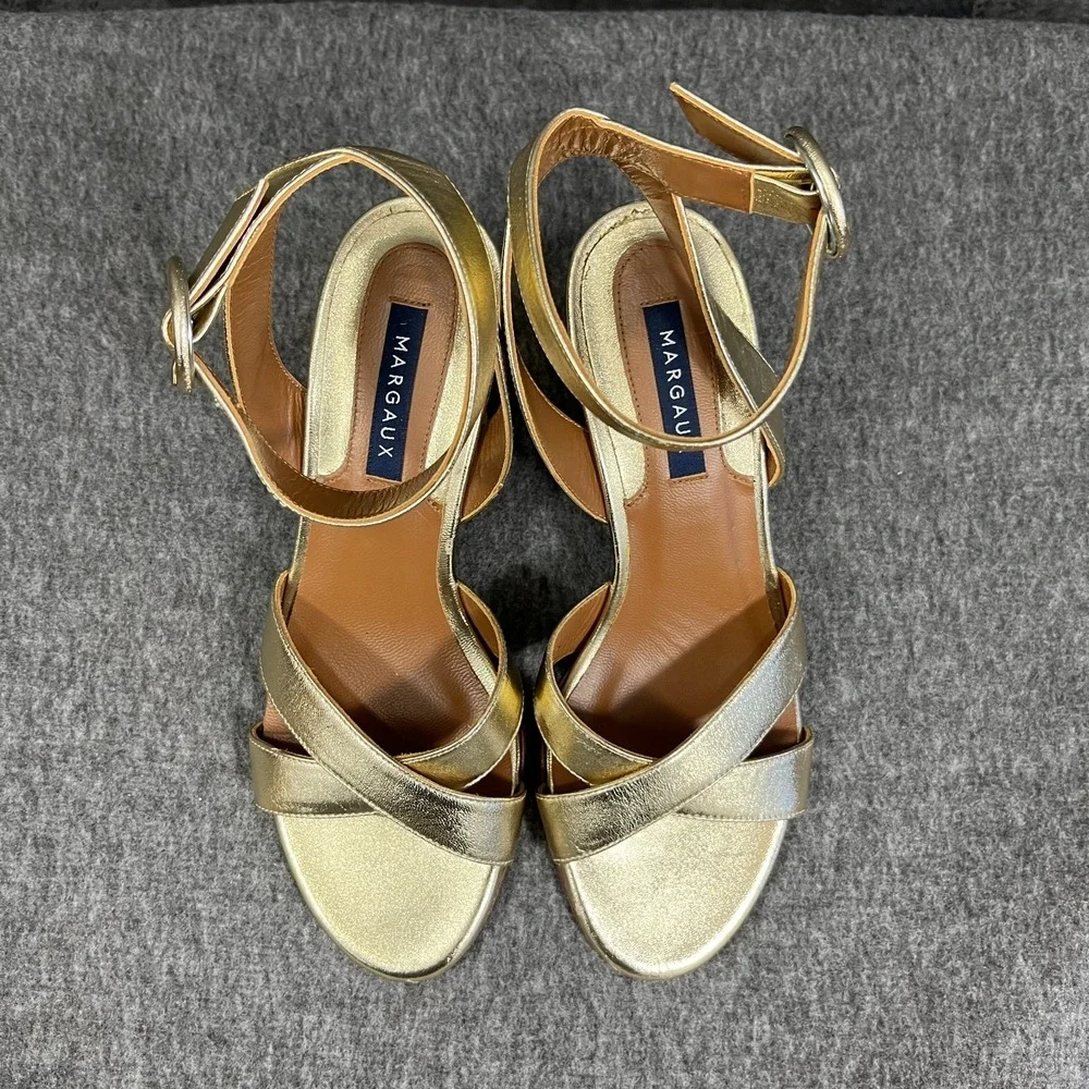 Margaux The Uptown Sandal EU 36.5 US‎ 6.5 Metallic Gold Nappa Leather Bridal
